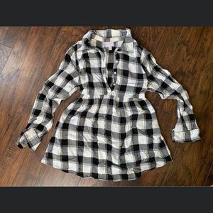 Isabel Maternity plaid button up